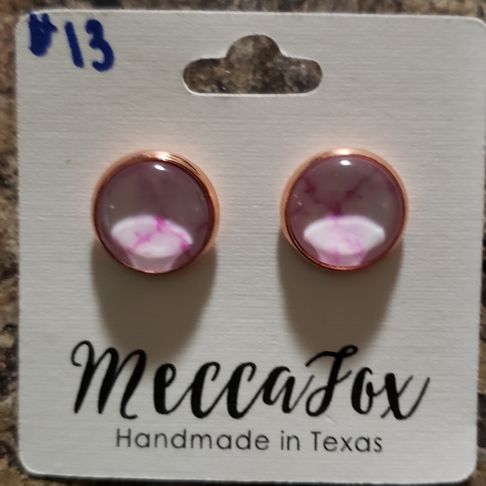 Rose gold and pink earrings
